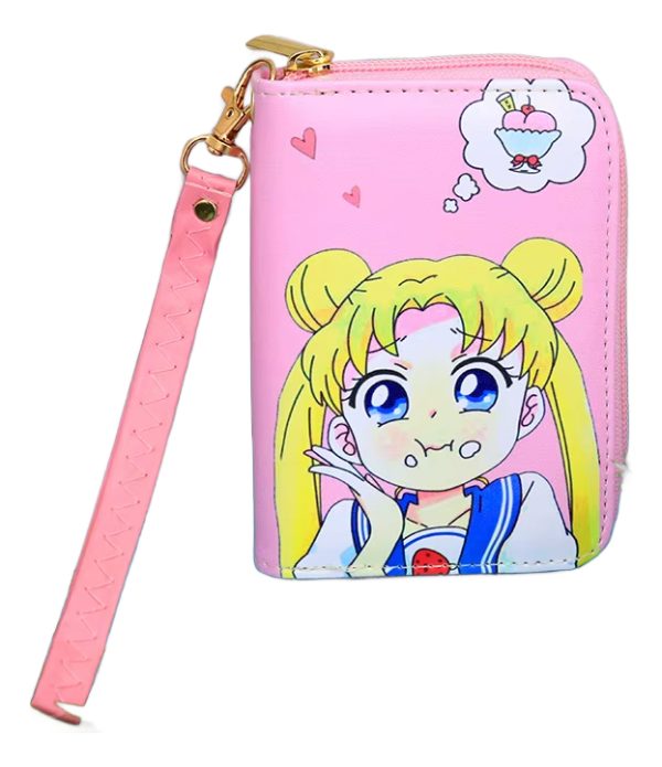 Billetera Sailor Moon Grande Rosa Correa Anime - Imagen 3