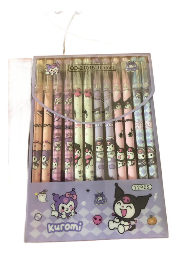 Set 12 Lapices Tinta Boligrafos Kuromi Cinnamoroll My Melody